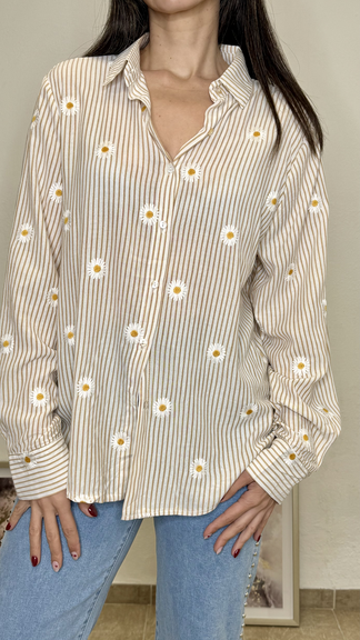 Camisa Margaritas Beige - Imagen 4