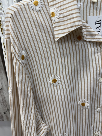 Camisa Margaritas Beige - Imagen 6