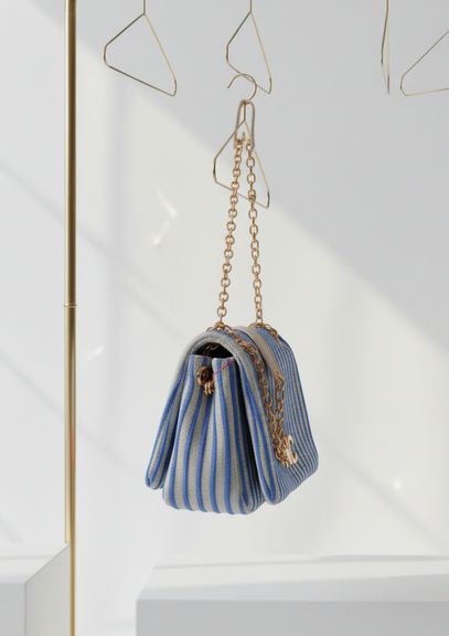 Bandolera tapa lona líneas Noco Azul - Imagen 2